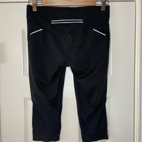Athleta Black Reflective Mesh Drawstring Capris S - Picture 4 of 11